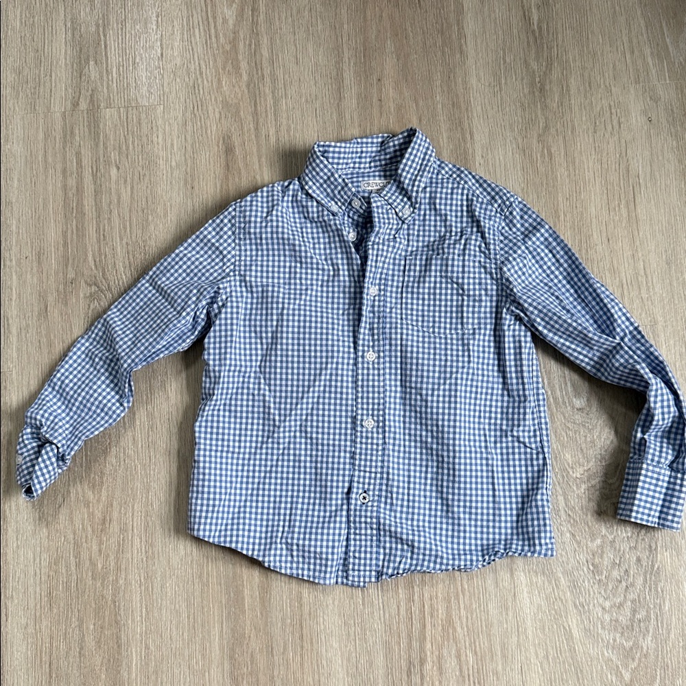 Blue Checkered Button-Up Shirt